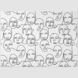 Papel De Seda Linhas Abstrato modernas enfrentam arte contínua d