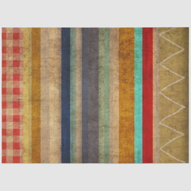 Papel De Seda Linhas Arco-íris Vintage (Frente )