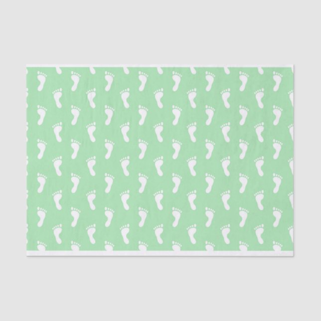 PAPEL DE SEDA LINHAS DE PASTEL GREEN BABY FEET (Frente )