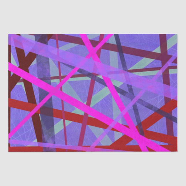 Papel De Seda Linhas Geométricas Rosa e Roxo Coloridas (Frente )
