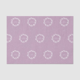 Papel De Seda Lino Impressão Mauve + White Christmas Holly Wreat