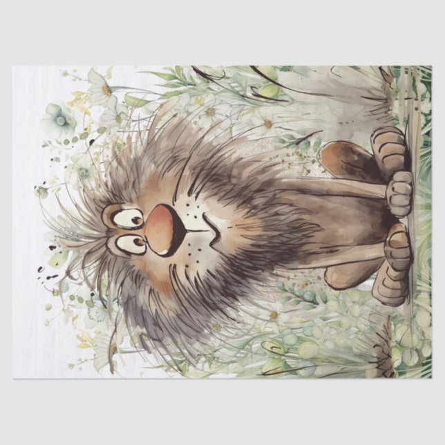 Papel De Seda Lion Bobo Quirky Safari Animal (Frente )