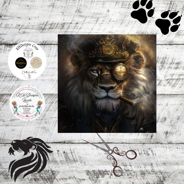 Papel De Seda Lion Monarch Mecânico de Decoupage Steampunk (Criador carregado)