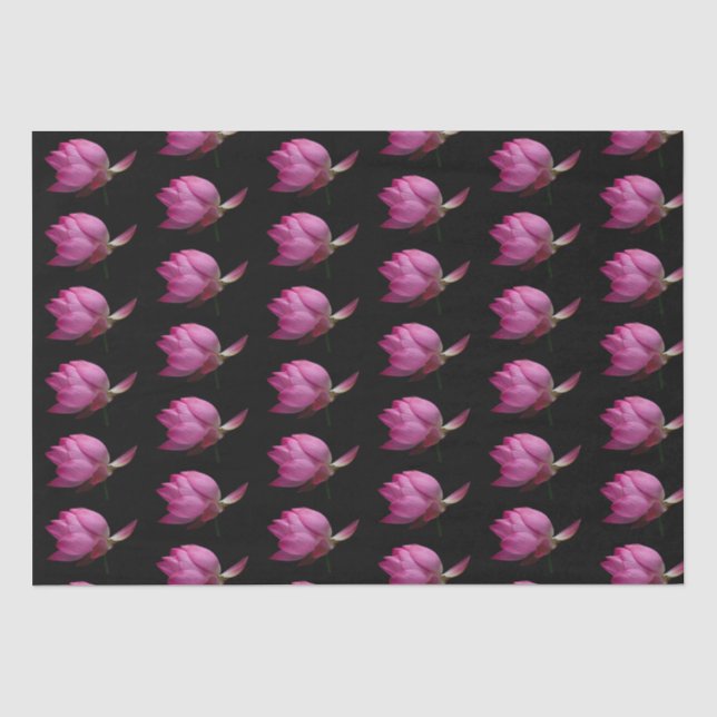 Papel De Seda Líquido Rosa Sofisticado Premium em Preto (Frente )