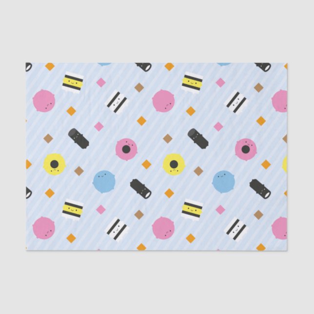 Papel De Seda Liquorice Allsorts dos doces de Kawaii (Frente )