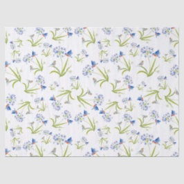 Papel De Seda Lírio Africano com Mãe e Filhote de Pássaro Azul