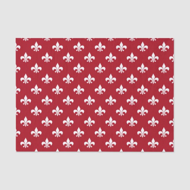 Papel De Seda Lírio Branco sobre Vermelho Escuro (Frente )