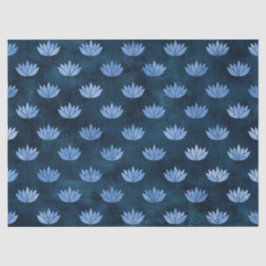 Papel De Seda Lírios de Água na Decoupage Azul Escura