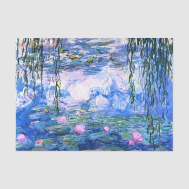 Papel De Seda Lírios de Água Rosa Monet  (Frente )