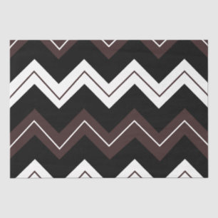 Papel De Seda Listra Chevron Preto Branco Marrom