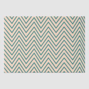 Papel De Seda Listra de Chevron Azul Pêssego