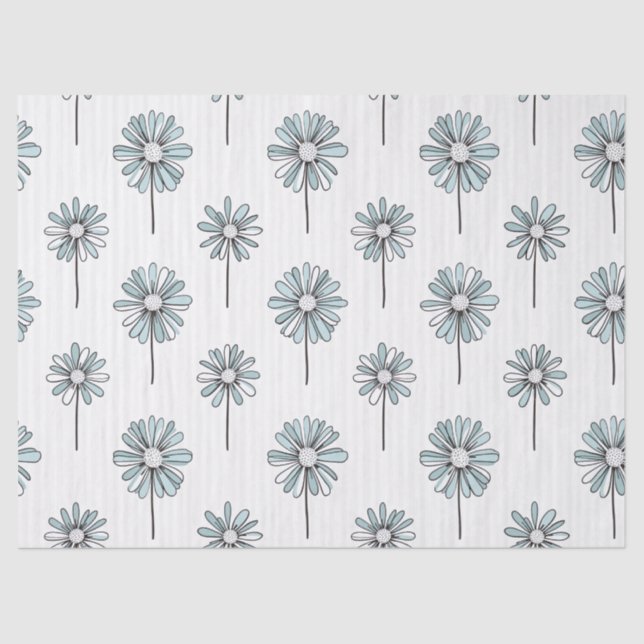 Papel De Seda Listra de Margarida Pastel em Arte Linear (Frente )