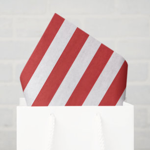 Papel De Seda Listrado de Vermelho e Branco 
