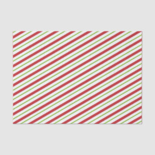 Papel de seda listrado vermelho e verde