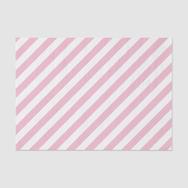 Papel De Seda Listras brancas e rosa (Frente )