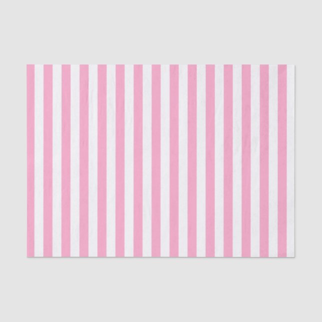 Papel De Seda Listras Brancas e Rosa Cravo (Frente )