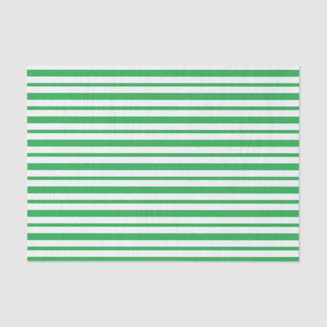 Papel De Seda Listras brancas e verdes espessas e finas (Frente )