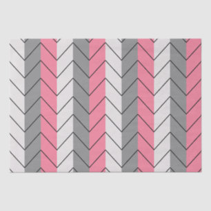 Papel De Seda Listras Chevron Preto Cinza Rosa