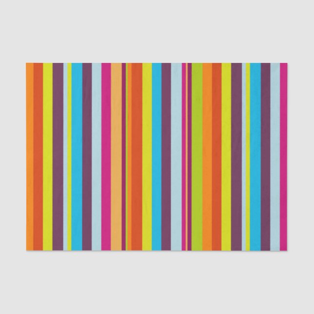Papel De Seda Listras Coloridas Clássicas (Frente )