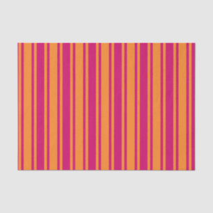 Papel De Seda Listras cor-de-rosa e alaranjadas dos doces
