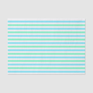 Papel De Seda Listras de Aqua e Verde Menta Fofas