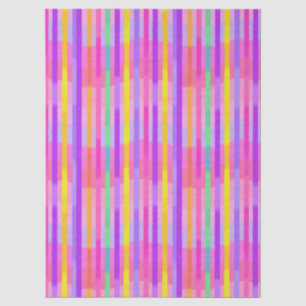 Papel De Seda Listras de Arco-íris Pastel Fofo