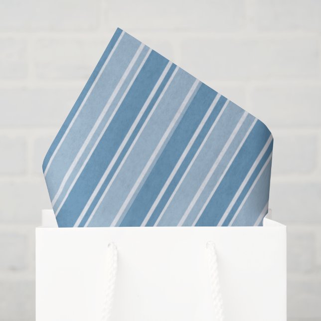 Papel De Seda Listras de Bala Azul (Sacola de presentes)