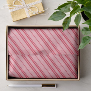 Papel De Seda Listras de Bala de Natal Rosa e Vermelha