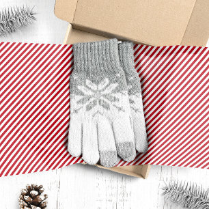 Papel De Seda Listras de Bengala de Natal Vermelha e Branca