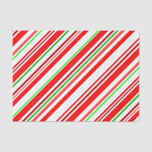 Papel De Seda Listras de Diagonal de Bastão de Natal Vermelho e