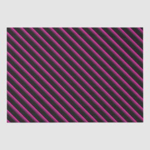 Papel De Seda Listras de Diagonal Misturadas a Preto e Rosa Quen