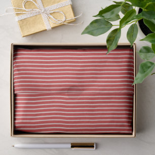 Papel De Seda Listras de Férias Refinadas Vermelho de Natal