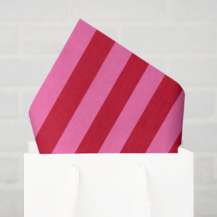 Papel De Seda Listras de hortelã rosa e vermelho