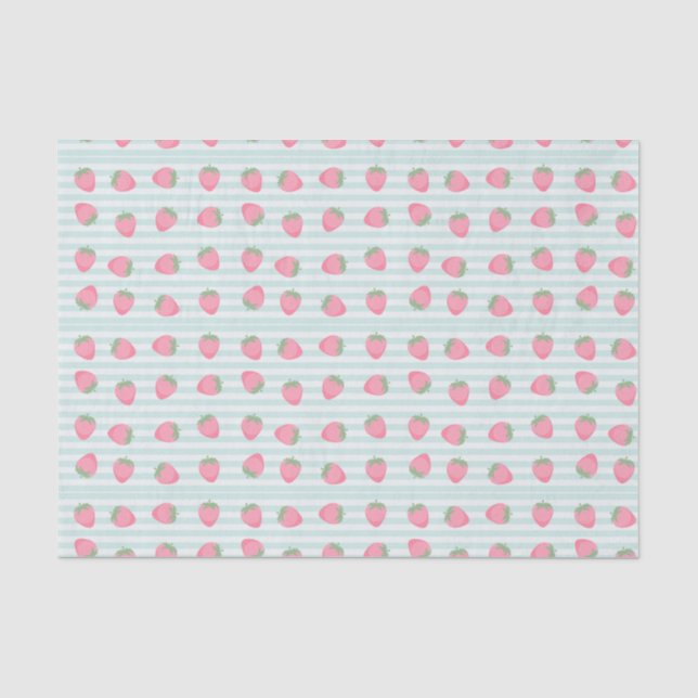 Papel De Seda Listras de Morango Rosa (Frente )