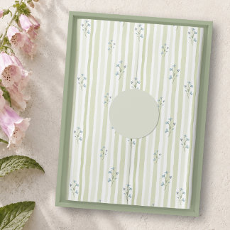 Papel De Seda Listras de Sage Suave & Flor Silvestre Azul