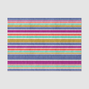 Papel De Seda Listras de Têxtil Multicoloridas