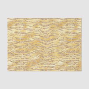 Papel De Seda Listras de Zebra Brilho Falso Dourado