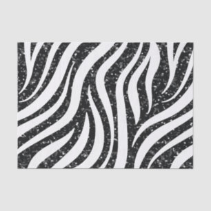 Papel De Seda Listras de Zebra Brilho Preto Impressão de Animais