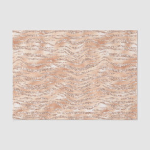 Papel De Seda Listras de Zebra em Dourado Rosa com Brilho Falso