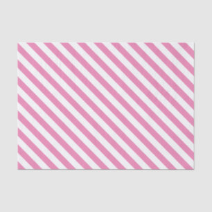 Papel De Seda Listras diagonais do rosa e as brancas