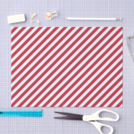 Papel De Seda Listras diagonais vermelhas e brancas