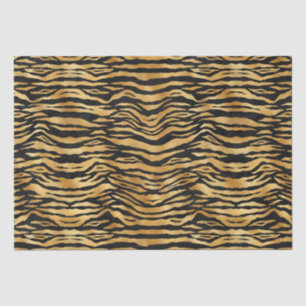 Papel De Seda Listras Douradas de Tigre Padrão Ousado de Anima