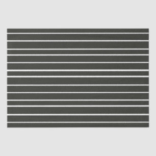 Papel De Seda Listras Horizontais Brancas e Pretas