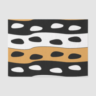 Papel De Seda Listras Laranja Preto e Branco
