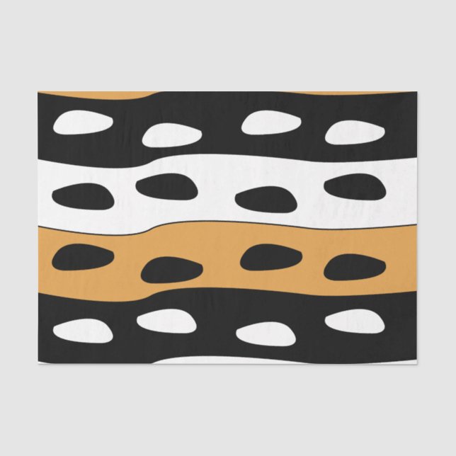 Papel De Seda Listras Laranja Preto e Branco (Frente )