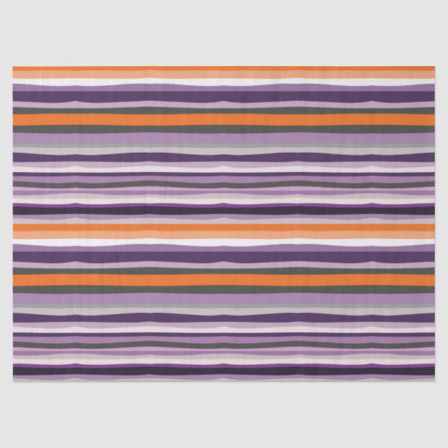 Papel De Seda listras laranja roxo (Frente )