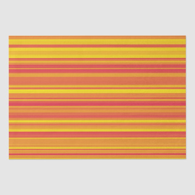 Papel De Seda Listras Laranja Vermelho Amarelo (Frente )