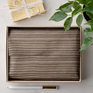 Papel De Seda Listras Marrom Dourado Natal