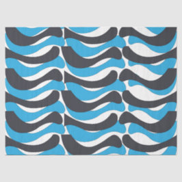 Papel De Seda Listras Onduladas Cinza Azul