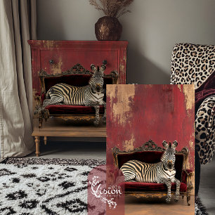 Papel De Seda Listras Ousadas, Zebra Relaxando, Regência de Holl